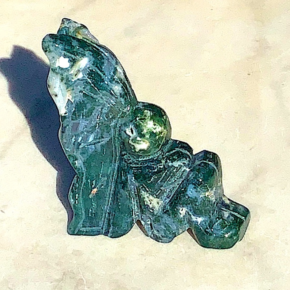 MOSS AGATE DRUZY FAIRY CRYSTAL NATURAL QUARTZ GEMSTONE NEW HEALING STONE 3 1/4IN